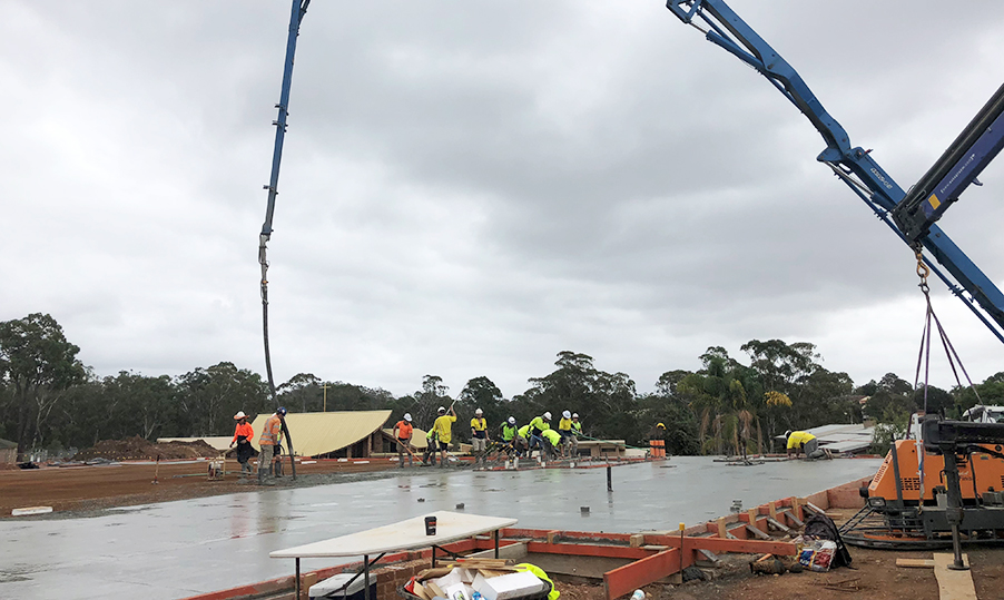 The slab being laid