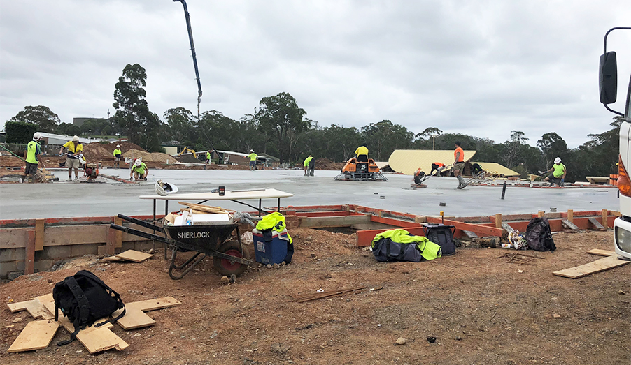 The slab being laid